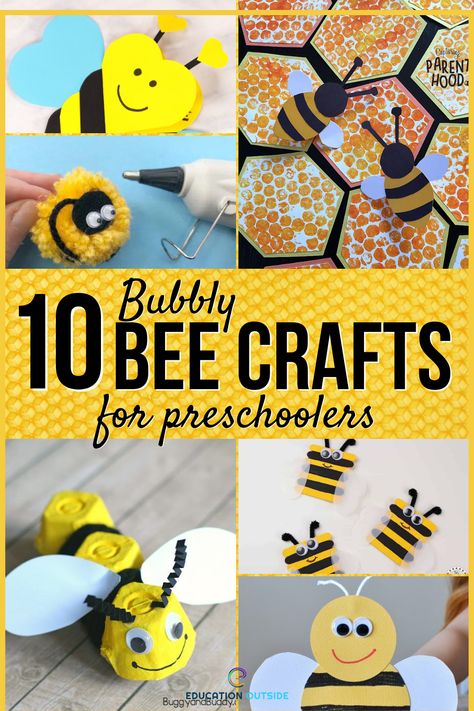 Bees are crucial in our environment. They are one of the best pollinators that help us have food on our table. Here are ten bee crafts to help children explore how amazing these animals are. Bee Attitudes Craft, Family Home Evening Lessons, Pre K Worksheets, Bilateral Coordination, Crafts For Preschoolers, Bee Photo, Heart Template, Social Emotional Skills, Bee Crafts