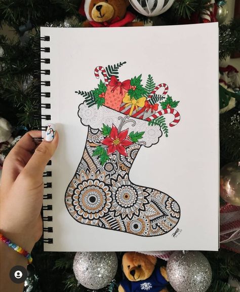 Winter Mandala Art, Xmas Bookmarks, Mandala Arts, Christmas Mandala, Drawing Christmas, Christmas Drawings, Painting Images, Boho Art Drawings, Mandela Art