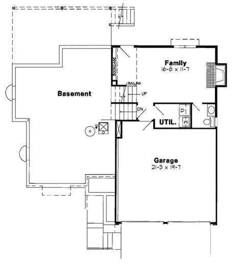 Neoclassical House Plan Lower Level Floor - Armand Place Split-Level Home 038D-0439 - Search House Plans and More Split Level House Design Floor Plans, Split Level House Design, Split Level Floor Plans, Neoclassical House, Split Level Home, Split Level House, House Plans And More, Split Level, Half Bath