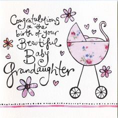 Congrats Baby Girl, Congratulations Grandma, Baby Born Congratulations, Congratulations Baby Girl, Newborn Congratulations, New Baby Quotes, Grandparents Card, Baby Messages