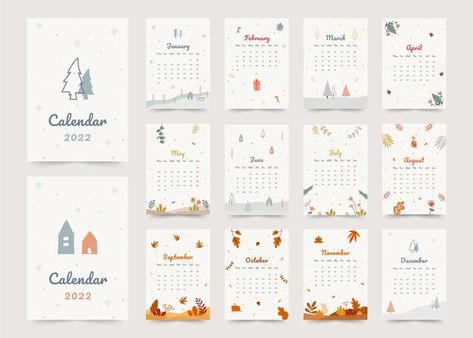 Seasonal theme printable yearly planner ... | Premium Vector #Freepik #vector #background #calendar #winter #new-year Red Calendar, Wall Calender, Blue Calendar, Desk Calendar Design, Wall Calendar Design, Nature Calendar, Calendar Themes, New Year Symbols, Flower Calendar