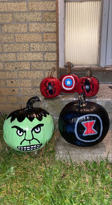 Avengers Pumpkin Painting, Hulk Pumpkin Painting, Marvel Pumpkin Painting, Hulk Pumpkin, Black Widow Spiderman, Spiderman Pumpkin, Marvel Halloween, Pumpkin Games, Amazing Pumpkin Carving