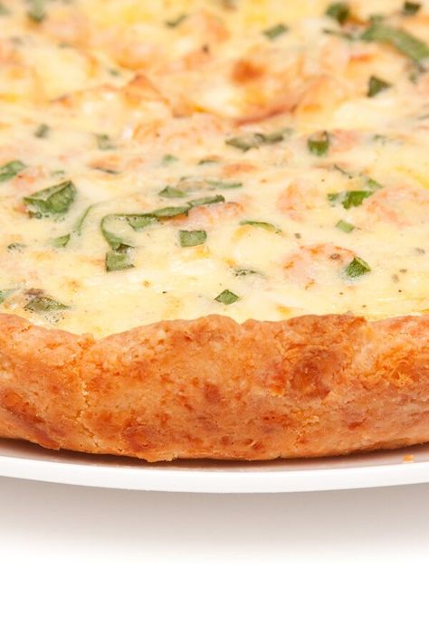 Red Lobster's Shrimp Quiche - Made with rock shrimp, fresh mushrooms, green onion, butter or margarine, eggs, half and half, salt, water, dry mustard, mozzarella cheese, pie shells | CDKitchen.com Shrimp Pie, Shrimp Quiche, Seafood Quiche, Red Lobster Shrimp, Shrimp Stuffed Mushrooms, Onion Butter, Rock Shrimp, Red Lobsters, Shrimp And Eggs