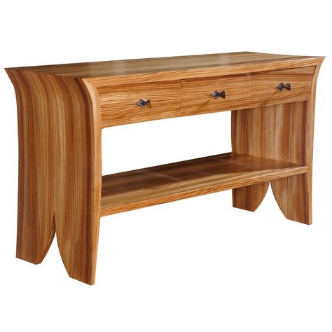 Pamela Lerner Antiques - David N Ebner - The Zebra Wood Console by Studio Craft Artist David N. Ebner - 1stdibs / View 1 Sam Maloof, George Nakashima, American Craftsman, Studio Furniture, Modern Console Tables, Craft Artists, Zebra Wood, Art Antique, Wood Console