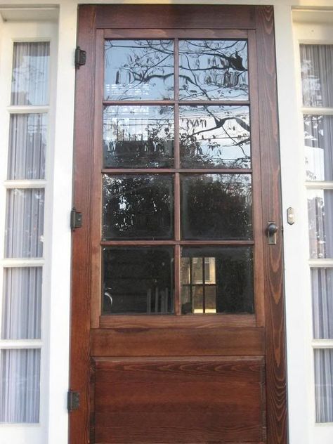 Wooden storm door is IN, but lots of work!!! (pics) - OHW Ideas For Doors, Wood Storm Doors, Screen Door Hardware, Glass Storm Doors, Wood Screen Door, Wooden Screen Door, Front Stoop, Wooden Work, Storm Doors