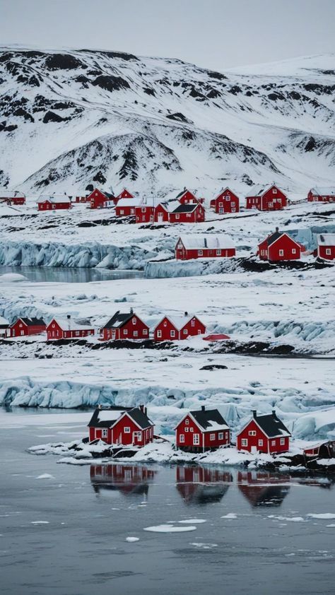 Nordic Fishing Village, Iceland Village, Reykjavik Iceland Aesthetic, Ice Village, Iceland House, Norway Culture, Ice Nature, Nordic Aesthetic, Panorama City