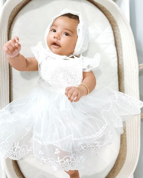 Glowing in white in our magnolia dress 😍😍@iimlexiirose @meettheseguras Magnolia Dress, Blessing Dress, Baby Blessing, Lace Tie, Cake Smash Outfit, Turban Hat, Winter Socks, Summer Swim Suits, Swimsuit Dress