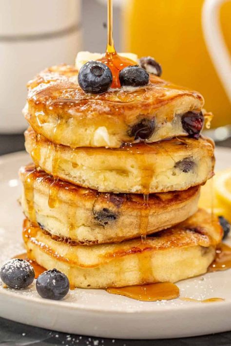 Valentinas Corner, Homemade Blueberry Pancakes, Natasha Kitchen, Natashas Kitchen, Lemon Blueberry Pancakes, Lemon Pancakes, Miso Sauce, Blueberry Pancakes Recipe, Christmas Brunch Recipes