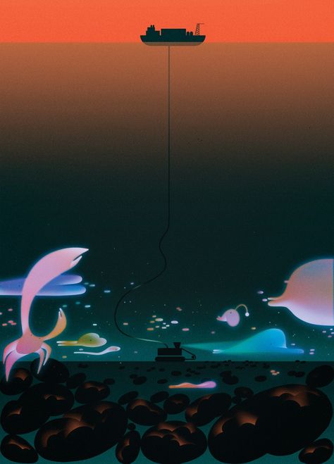 The Deep Sea Is Filled with Treasure, but It Comes at a Price | The New Yorker Deep Sea Mining, New Yorker Art, Ocean Trench, Ben Jones, Malika Favre, Winter Dance, Marianas Trench, Bottom Of The Ocean, Underwater Art