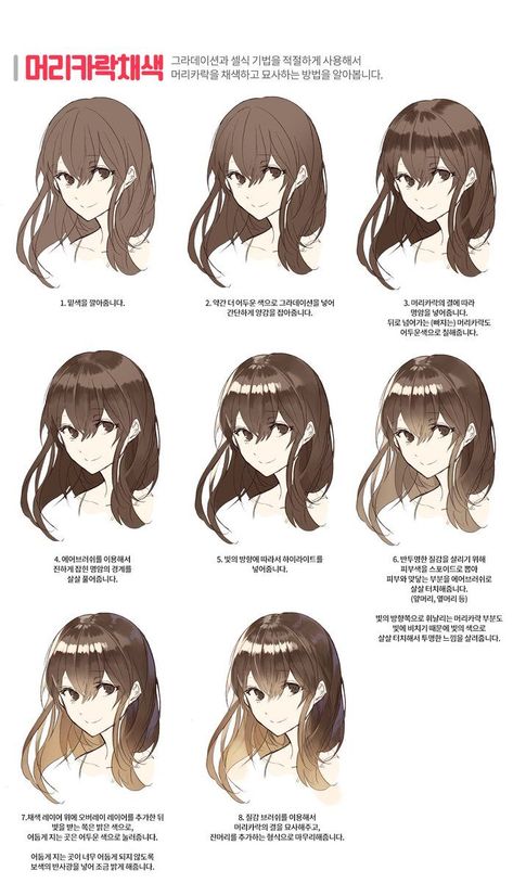 Pelo Anime, Drawing Hair Tutorial, Manga Tutorial, Manga Hair, Anime Tutorial, Digital Painting Tutorials, Anime Hair, Anime Drawings Tutorials, Drawing Tutorials