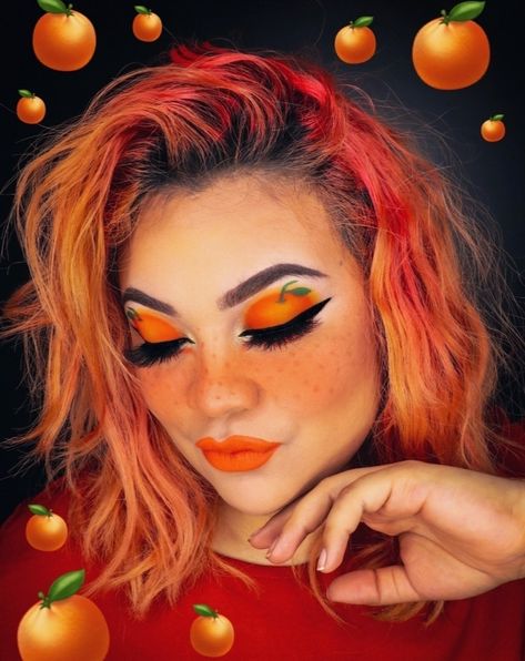 Cake Makeover, Fruit Makeup, Orange Outfit Ideas, Holiday Makeup Ideas, Maquillaje Aesthetic, Makeup Orange, Makeup Bold, Skin Tone Makeup, Tone Makeup