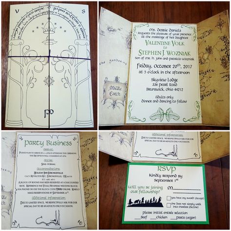 Shrek Wedding Invitations, Wedding Invitations Lord Of The Rings, Lotr Invitations, Lord Of The Ring Wedding Theme, Lord Of The Rings Invitations, Lord Of The Rings Wedding Theme Ideas, Lord Of The Rings Wedding Invitations, Hobbiton Wedding, Lotr Christmas