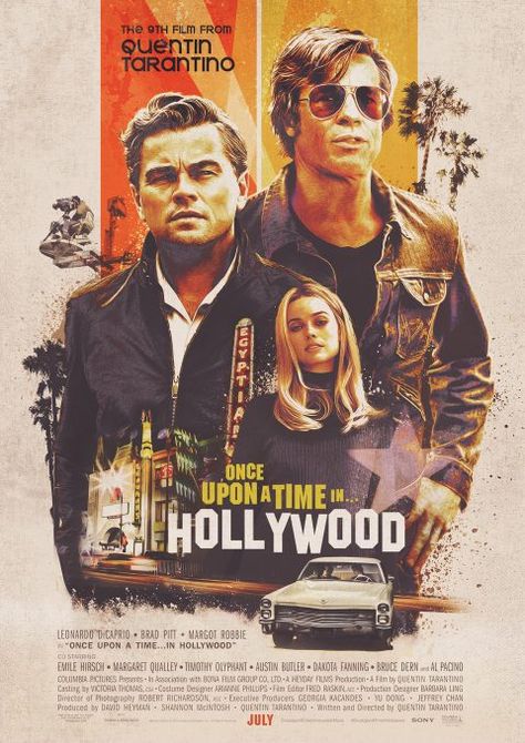 Once Upon a Time In Hollywood - PosterSpy Once Upon Time In Hollywood, Quentin Tarantino Movies, 9 Film, Hollywood Poster, Film Vintage, Film Posters Vintage, Movie Poster Wall, Movie Posters Design, Cinema Posters