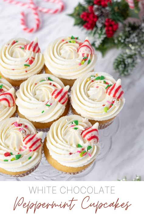 Congratulations Dessert Ideas, Christmas Cupcake Decorating Party, Christmas Cupcakes Decoration Ideas Xmas, Christmas Desserts Cupcakes, Christmas Baking Cupcakes, December Cupcakes Ideas, Peppermint Cupcakes Christmas, Decorated Christmas Cupcakes, Mini Christmas Cupcakes Ideas