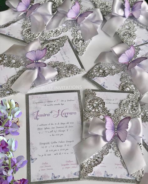 Butterfly Quince Theme, 15 Party Ideas Quinceanera, Butterfly Quinceanera Theme, Purple Quinceanera Theme, Butterfly Quince, Lavender Quinceanera Dresses, Purple Sweet 16, Sweet 15 Party Ideas Quinceanera, Sweet 15 Party Ideas