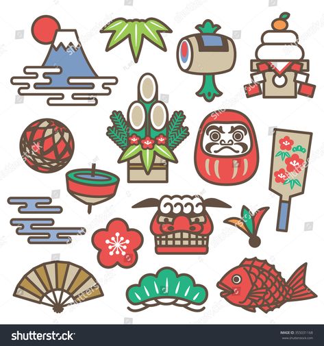 Japanese new year element #Ad , #Sponsored, #Japanese#year#element New Year Graphic Design, Japan New Year, New Year Doodle, New Year Graphic, Japanese Icon, New Year Design, Japanese New Year, New Year Illustration, Japan Culture