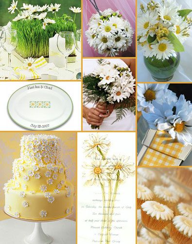 Travel Theme Bridal Shower, Daisy Theme, Daisy Wedding Flowers, Cha Bar, Daisy Wedding, April Wedding, Wedding Inspiration Board, Bridal Shower Theme, Wedding Themes