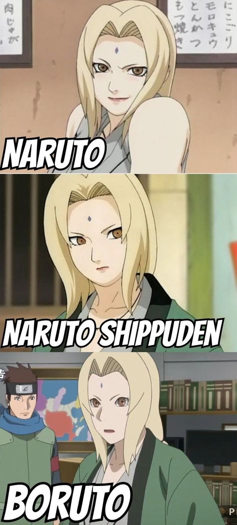 Tsunade Evolution during Naruto, Naruto Shippuden and Boruto ❤️ The Boruto animation looks poor, though they should show her just as young as the previous versions 😂 Episode 72 ❤️❤️❤️ Naruto In Boruto, Naruto Tsunade Senju, Boruto And Naruto, Naruto Shippuden Manga, Boruto Manga, Lady Tsunade, Boruto Characters, Naruko Uzumaki, Naruto Boruto