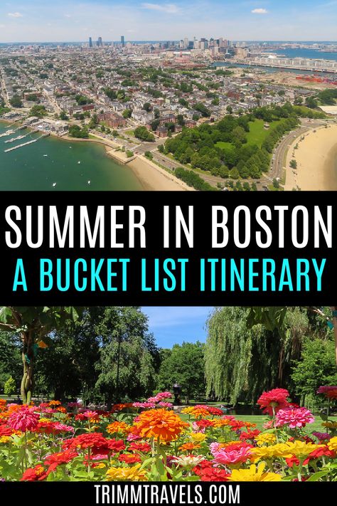 Summer in Boston is absolutely beautiful with flowers and green sprawling parks. Use this Boston bucket list to plan your ultimate adventure! #boston #summer #bucketlist #travel #massachusetts #newengland #usa #itineraries Summer In Boston, Boston Bucket List, Boston Public Market, Visit Boston, Boston Travel Guide, Boston Vacation, Massachusetts Travel, Boston Public Garden, Visiting Boston