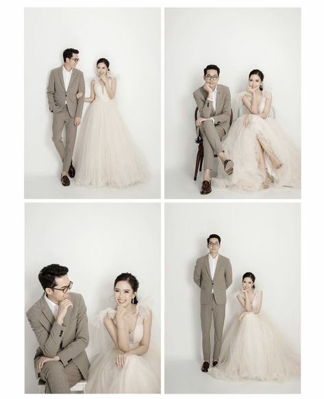 Pre Wedding Photoshoot Korean Photo Studio, Wedding Prenup Photoshoot Studio, Korean Style Wedding Photoshoot, Prenuptial Photoshoot Ideas, Korean Style Photoshoot, Pre Nup Outfit Ideas, Simple Prenup Photoshoot Ideas, Prewed Korean Style, Prewedding Photography Studio