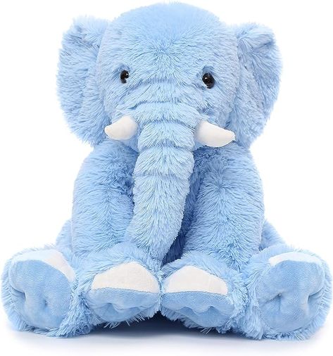 Amazon.com: Toys Studio 19.6 Inch Stuffed Elephant Animal Soft Giant Elephant Plush Gift for Baby, Girls, Boys (Blue) : Toys & Games Wild Animal Toys, Stuffed Elephant, Elephant Plush Toy, Elephant Stuffed Animal, Colorful Elephant, Soft Stuffed Animals, Elephant Plush, Blue Elephant, Teddy Bear Stuffed Animal