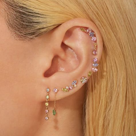 Diamond Earrings Hoop, Ear Piercings Chart, Piercing Chart, Stone And Strand, Surf Jewelry, Pretty Ear Piercings, Pretty Jewelry Necklaces, Cute Ear Piercings, Real Gold Jewelry