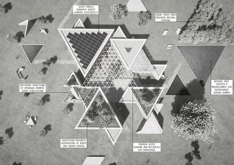 Triangular Architecture, Module Architecture, Architecture Tutorial, Green Architecture Concept, Architecture Jobs, Culture Center, Architecture Concept Diagram, Cultural Centre, Concept Diagram