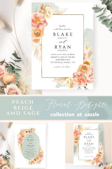 Peach, Orange, Terracotta, Mist and Green color palette - One2inspire Designs Peach And Sage Green Wedding, Peach Color Palette, Bride And Groom Images, Peach Color Palettes, Orange Wedding Themes, Wedding Theme Color Schemes, Bridesmaid Tops, Table Floral Arrangements, Event Stationery