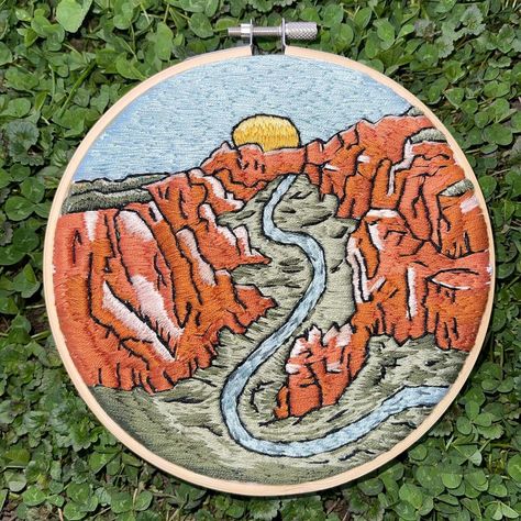 National Parks Embroidery, National Park Embroidery, Zion National Park, The Challenge, Cross Stitch Embroidery, Embroidery Stitches, Embroidery Patterns, National Park, National Parks