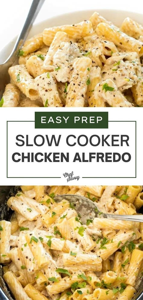 All Day Chicken Crock Pot Recipes, Crock Pot Chicken Alfredo Pasta, Chicken Alfredo Pasta Crockpot, Crockpot Chicken Alfredo Easy, Crock Pot Chicken Pasta Recipes, Crock Pot Cooking Chicken, Easy Crockpot Chicken Alfredo Recipe, Slow Cooker Alfredo, Crock Pot Chicken Alfredo