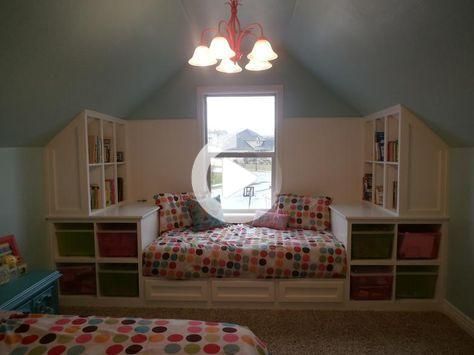 Attic Design Ideas, Attic Bedroom Storage, Attic Renovation Ideas, Bonus Room Ideas, Diy Bedroom Storage, Slanted Walls, Attic Ideas, Natural Bedding, Attic Design