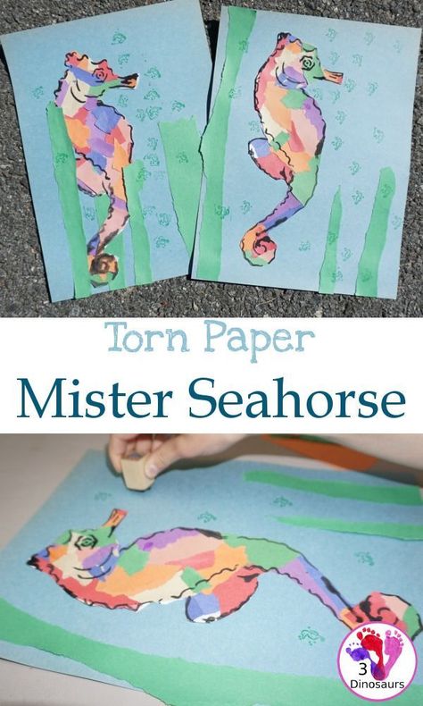 Babies Activities, Seahorse Crafts, Preschool Art Projects, Ocean Unit, Kids Origami, Art Elements, Preschool Arts And Crafts, Sea Crafts, Easy Art Projects