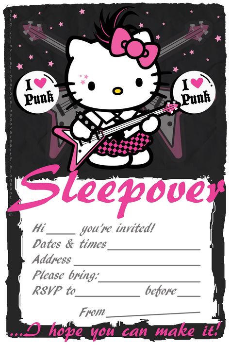 Hello Kitty Invitation Card, Party Hello Kitty, Hello Kitty Birthday Invitations, Hello Kitty Invitations, Kitty Birthday Party, Sleepover Invitations, Images Hello Kitty, Hello Kitty Birthday Party, Hello Kitty Crafts