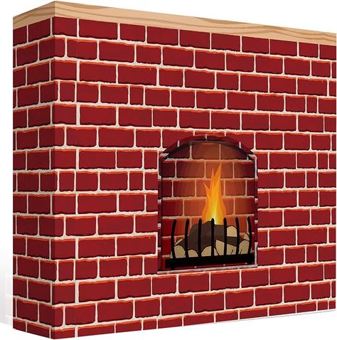 Amazon.com: Zhanmai Christmas Faux Fire Place 3D Prop Christmas Party Decor Cardboard Fireplace Holiday Cardboard Cutout Standup for Party Decorations Fireplace Fake, Christmas Party Background, Centerpiece For Christmas, Fireplace Backdrop, Cardboard Fireplace, Fake Fireplace, Fire Flame, Cardboard Cutout, Background Decor