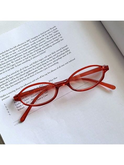 Red Y2k Glasses, Red Glasses Aesthetic, Small Oval Glasses, Seiko Ayase, Red Frame Glasses, Ahs Style, Y2k Glasses, Red Y2k, Red Jelly