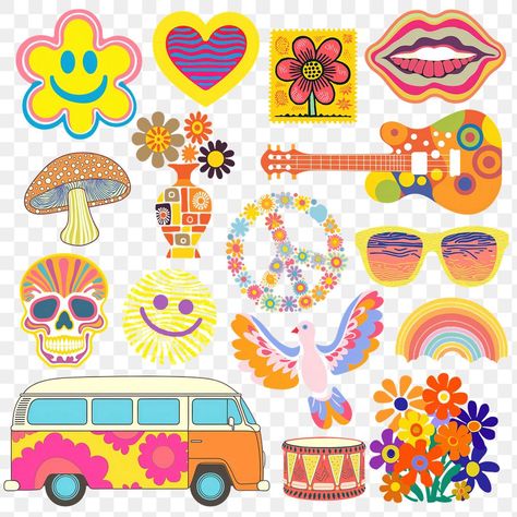 60s Clipart, Learning Diary, Hippie Van, Groovy Retro, Retro Sign, Vintage Icons, Retro Groovy, Hippie Art, Cartoon Illustration