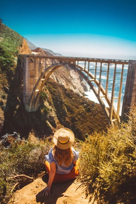 Heading down to Big Sur? Make sure to read these 6 tips for visiting Bixby Bridge, the famous Hwy 1 bridge (seen on Big Little Lies!) Bixby Creek Bridge is a must-stop on the things to do in Big Sur list. #bigsur #california Big Sur Camping, Calistoga California, Bixby Creek Bridge, California Road Trip Itinerary, Bixby Bridge, Mcway Falls, Trip Photography, California Road Trip, Famous Waterfalls