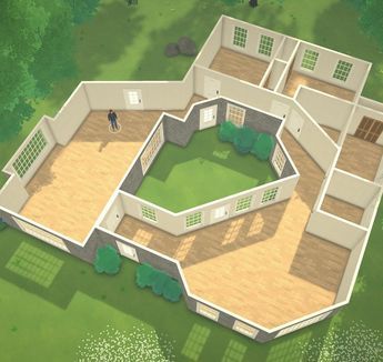 Belongs to @paralivesgame on Instagram Sims 4 Houses Layout, Rumah Minecraft Sederhana, Sims Freeplay Houses, Sims 4 House Plans, Sims 4 House Building, House Floor Design, Sims 4 House Design, Casas The Sims 4, Sims Building