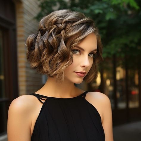 Short Hairdo, Elegant Prom Hairstyles, Hairstyle For Prom, Formal Hairstyles For Short Hair, Curly Prom Hair, Elegant Updos, Simple Prom Hair, Short Hairdos, Prom Hairstyles For Short Hair