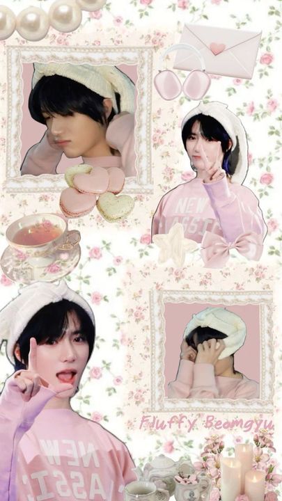 Beomgyu Collage, Beomgyu Wallpaper, Txt Beomgyu, Pink White, Cut Out, Collage, Pink