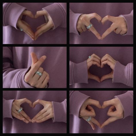 Heart From Hands, Make Heart With Hands, Hand Love Aesthetic, Different Ways To Make A Heart With Your Hands, Different Ways To Make Hearts With Your Hands, Heart Hands Reference, Love Hand Pose, Heart Hands Pose Couple, Hand Drawing Heart