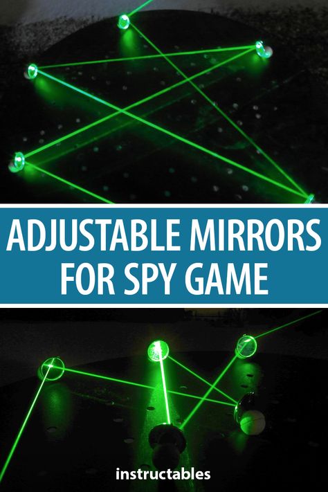 andyk75 shares how to make small and tiny adjustable mirrors for a spy laser game. #Instructables #toy #game #lasers Gamer Crafts Diy, Glow In The Dark Escape Room, Laser Games, Gamer Crafts, Exit Games, Trap Room, Laser Maze, Big Kids Playroom, Puzzle Room