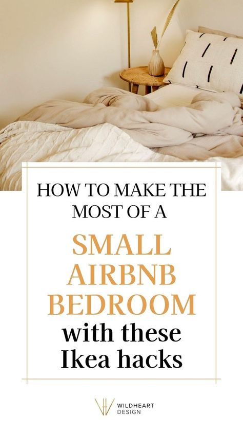 Make every inch of your Airbnb bedroom count with these Ikea hacks designed for small spaces! This guide shares small Airbnb bedroom ideas that use multi-purpose Ikea furniture to create a stylish and organized space. Perfect for vacation rental homes or tiny guest room design, these interior design ideas and Ikea furniture hacks will help you achieve custom design touches that look high-end. Great for Airbnb makeovers that transform tiny bedrooms without blowing the budget. Behind The Bed Decor Ideas, Bedroom Ikea Hacks, Airbnb Bedrooms, Airbnb Bedroom Ideas, Small Airbnb, Airbnb Guest Rooms, Tiny Guest Room, Airbnb Bedroom, Bedroom Ikea