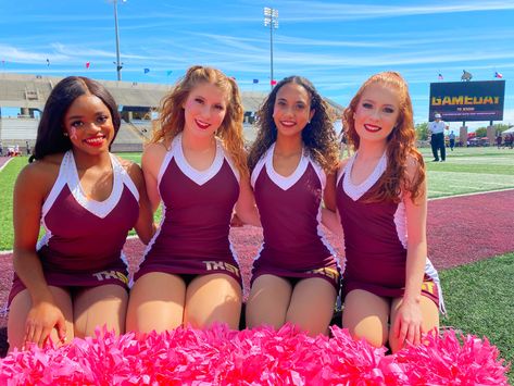 Pom Squad, Drill Team, Cheer Uniform, Pink Out, Texas State, Just Girl Things, Cheerleading, Fascinator, Her Hair