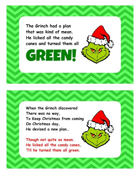 Grinch Candy Cane Poem Printable Tag Grinch Scavenger Hunt, Grinch Tags Printable Free, Grinch Gift Tags Free Printable, Grinch Tags, Grinch Name, Grinch Poop Printable Free, Grinch Labels, Grinch Candy Cane, Grinch Poop