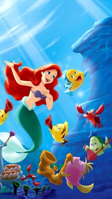 Ariel The Little Mermaid Wallpapers, The Little Mermaid Wallpaper, Ariel Movie, Ariel Wallpaper, Little Mermaid Wallpaper, Mermaid Wallpaper, Little Mermaid Characters, Disney Mignon, Underwater Scenes