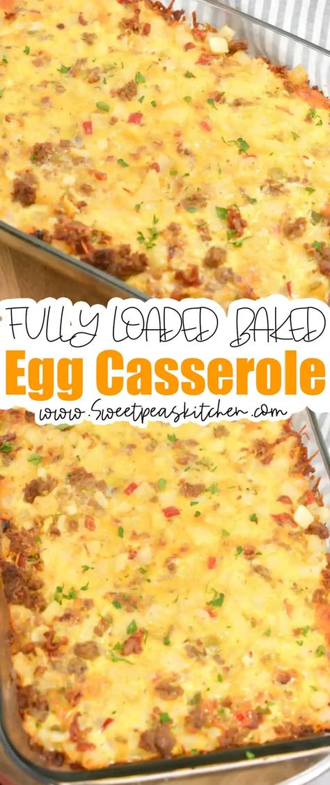 Fully Loaded Baked Egg Casserole Egg Bake For Large Group, Best Egg Bake Breakfast Casserole, Easter Egg Casserole, Denver Egg Bake, Easy Sausage Egg Bake, Egg Recipes For Breakfast Casseroles, 9x13 Egg Bake, Egg Bake No Potatoes, Baked Egg Casserole Easy Recipes