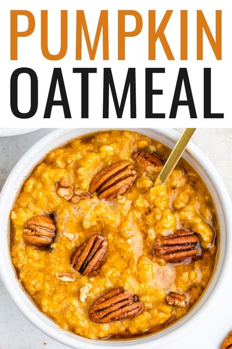 Pumpkin Oatmeal Dairy Free Overnight Oats, Delicious Healthy Breakfast, Pumpkin Overnight Oats, Pumpkin Oats, Easy Overnight Oats, Pumpkin Recipes Healthy, Pie Pumpkin, Yummy Healthy Breakfast, Fall Morning