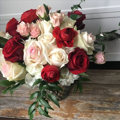 Crimson red and white and blush Bouquet with greenery Red Pink White Green Bouquet, Blush Bouquet With Greenery, Bouquet With Greenery, Valentines 2024, Pink Green Wedding, Blush Bouquet, Red Bouquet, Green Bouquet, Red Blush