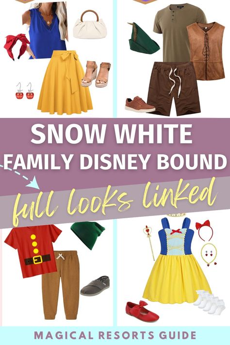 Family Disney Bounding, Family Disney Costumes, Matching Costume Ideas, Disney Bounding Ideas, Disneybounding Ideas, Disney Family Outfits, Matching Costume, Family Vacation Planning, Character Dining